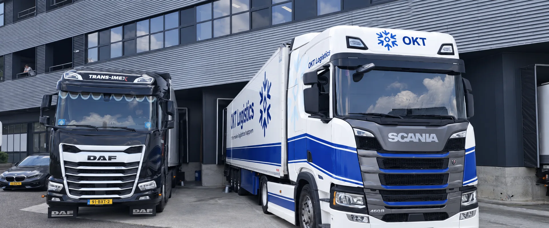 OKT Logistics truck bij het koelcentrum